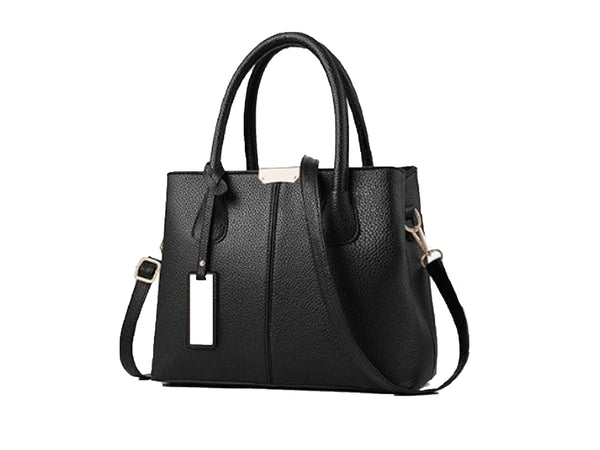 Black Small Handbag with Gold Chain