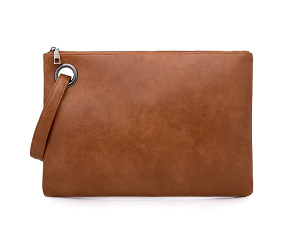 Brown Soft Clutch Bag