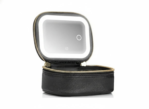 Small Makeup Bag & LED Mirror Travel Makeup Bag