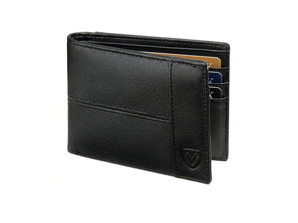 VEESKYE Black Grain RFID Wallet