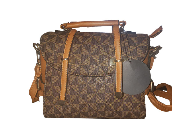 Brown GEO Print Bag