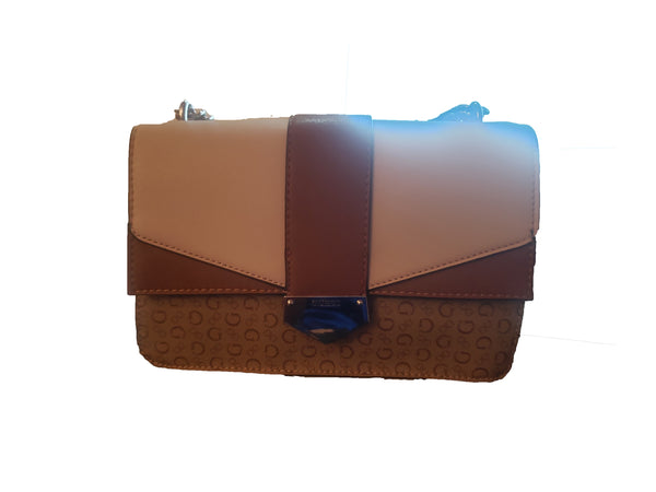 Cream and Brown Small Handbag